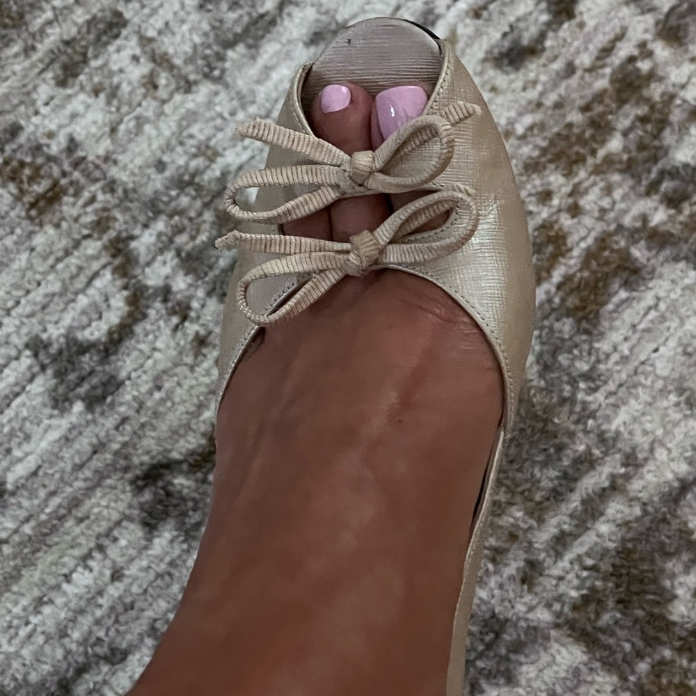 👠ADORABLE Peep-Toe Bow Pumps Size 7.5